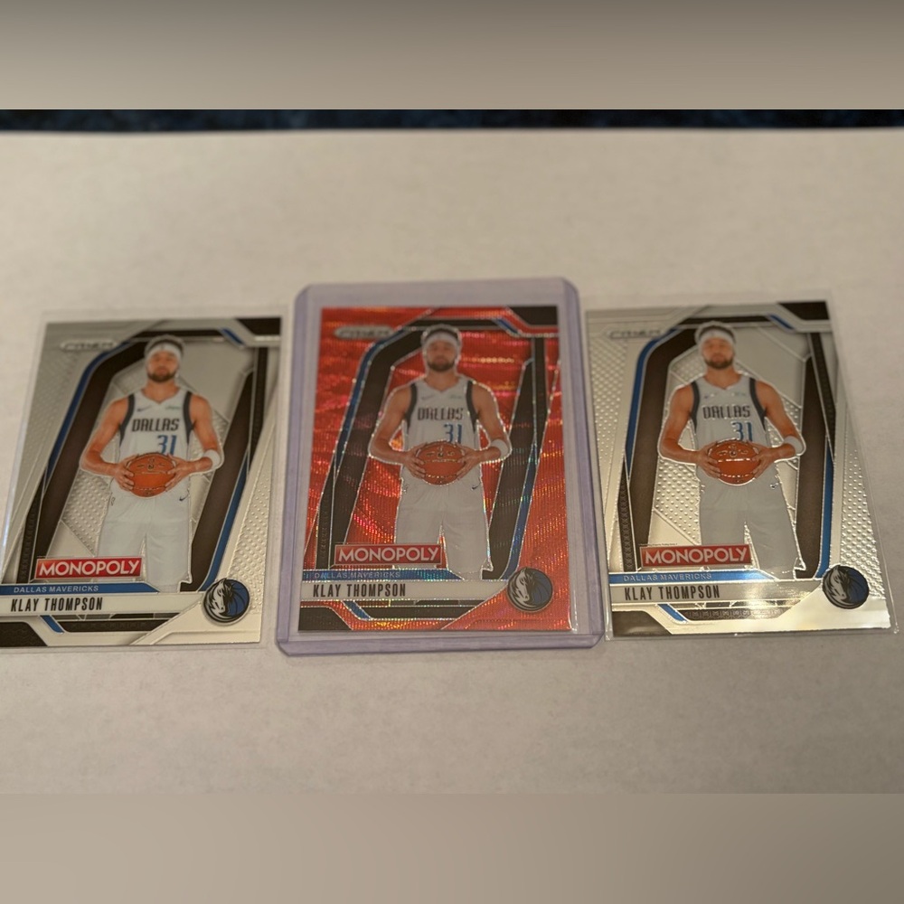 Klay Thompson Basketball Cards Dallas Mavericks Red Prizm and Base Cards